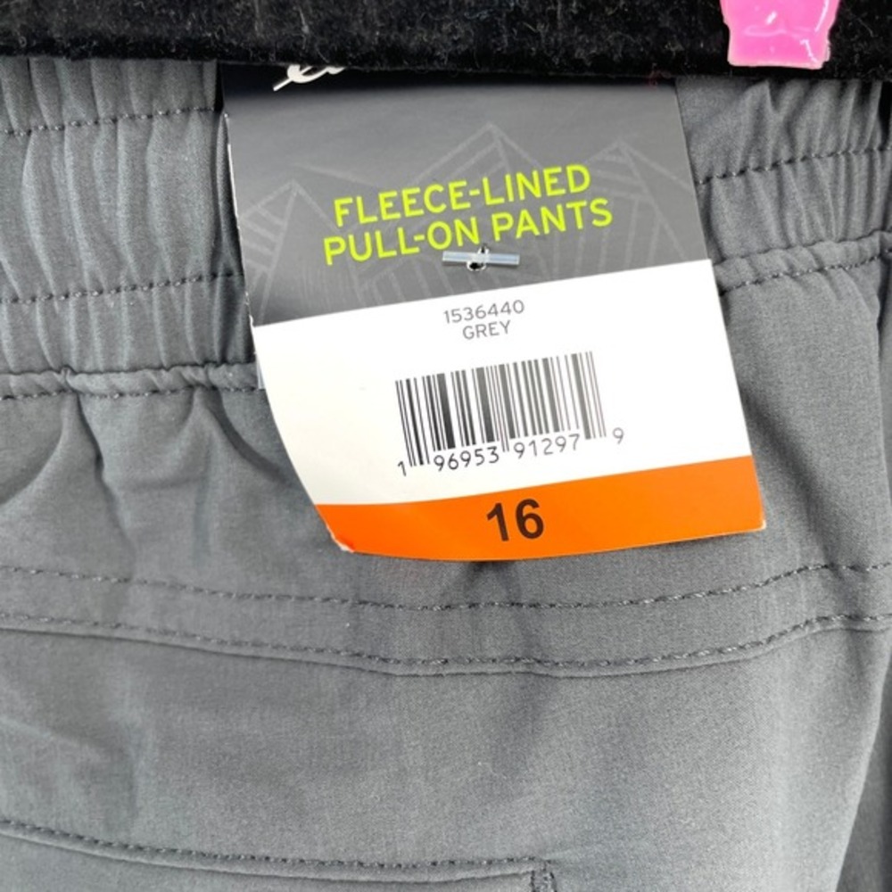 NWT Eddie Bauer Fleece Lined Pull On Pants Women's Size 16 Grey Comfort Warm - Picture 3 of 11